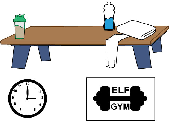 gym bench printable elf