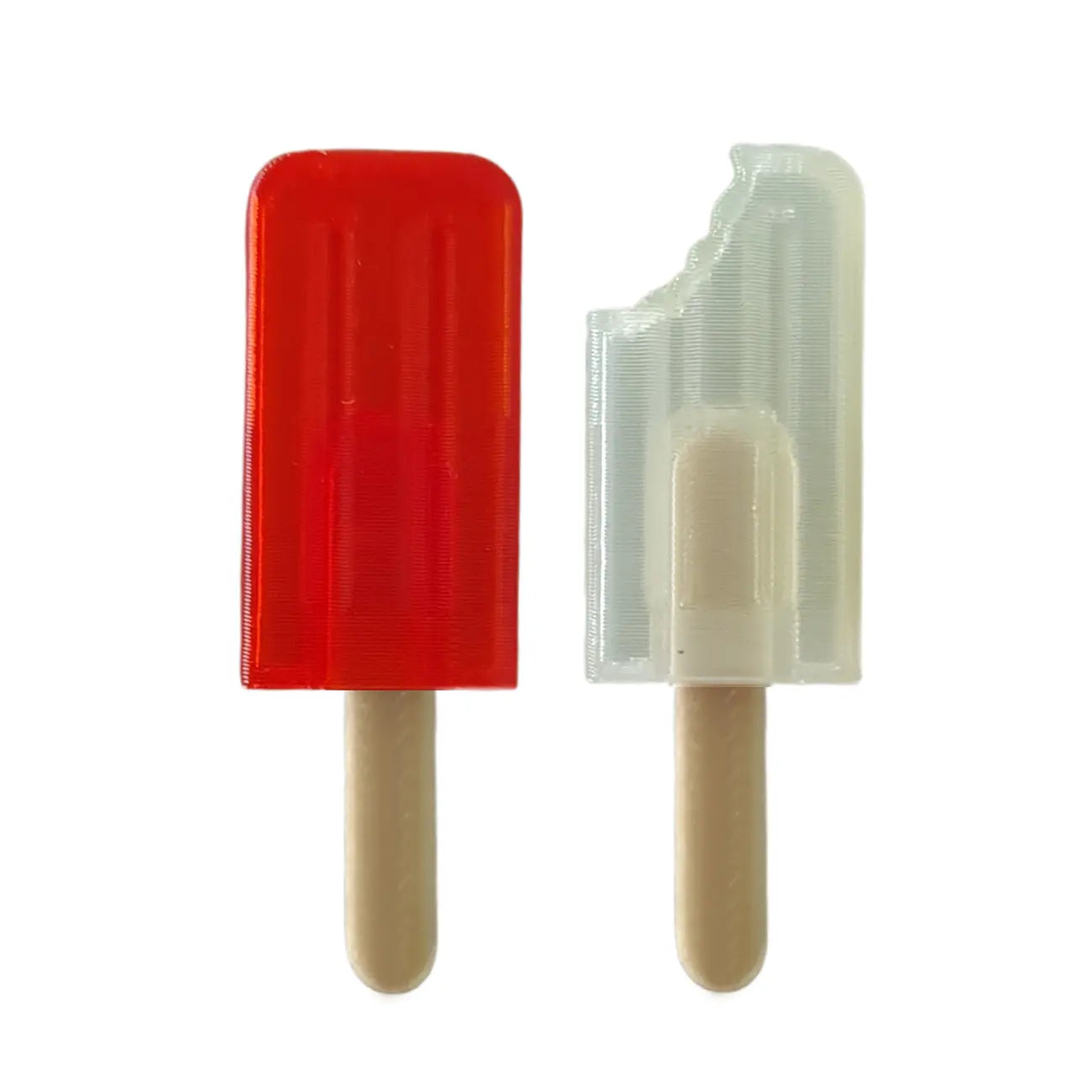 miniature ice blocks, lemonade and raspberry icy poles