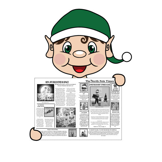 newspaper printable elf clipart