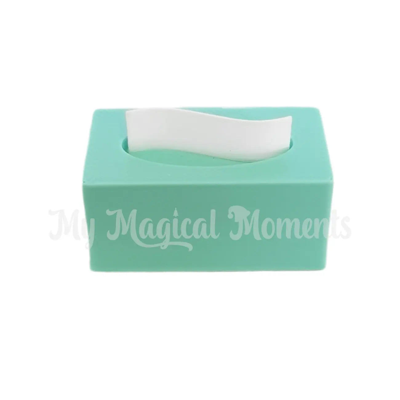 Miniature 3d printed green tissue box for an elf scene