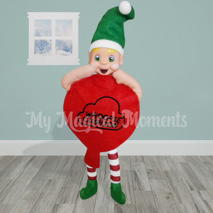 elf fart joke with a whoopie cushion