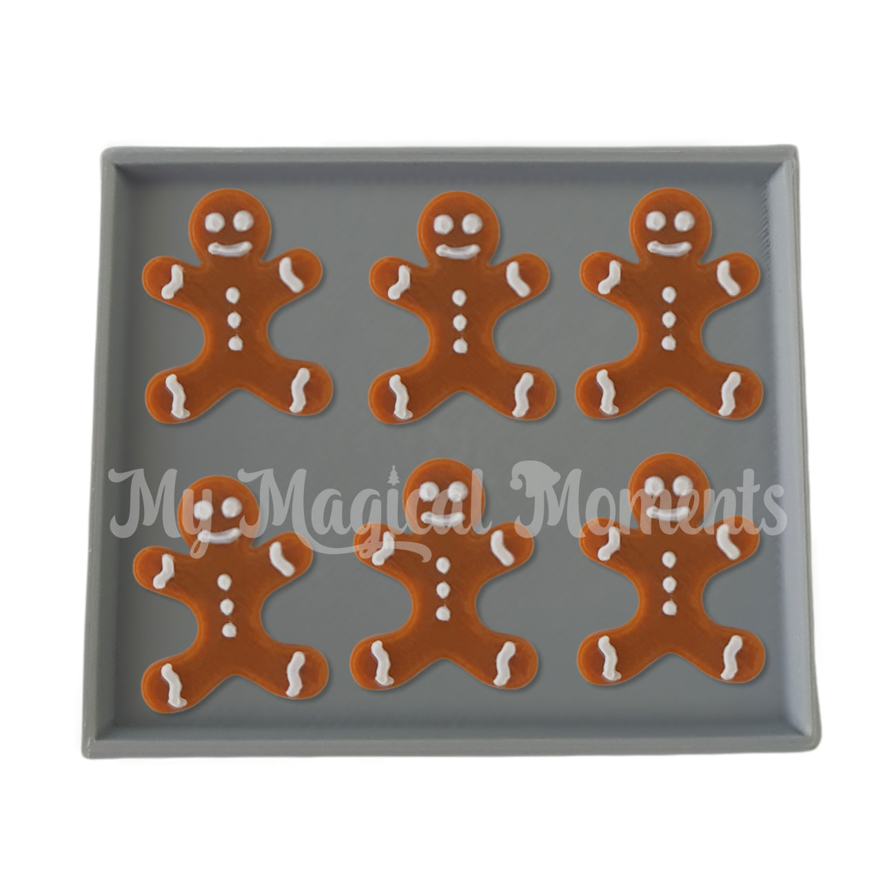 Gingerbread mini props on a tray for elf