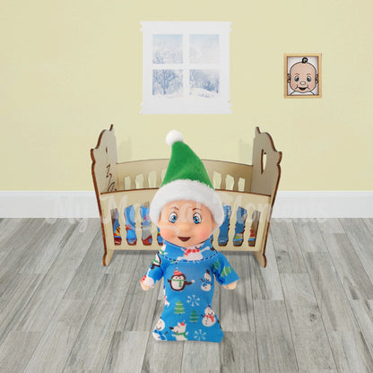 Elf baby wearing pjs