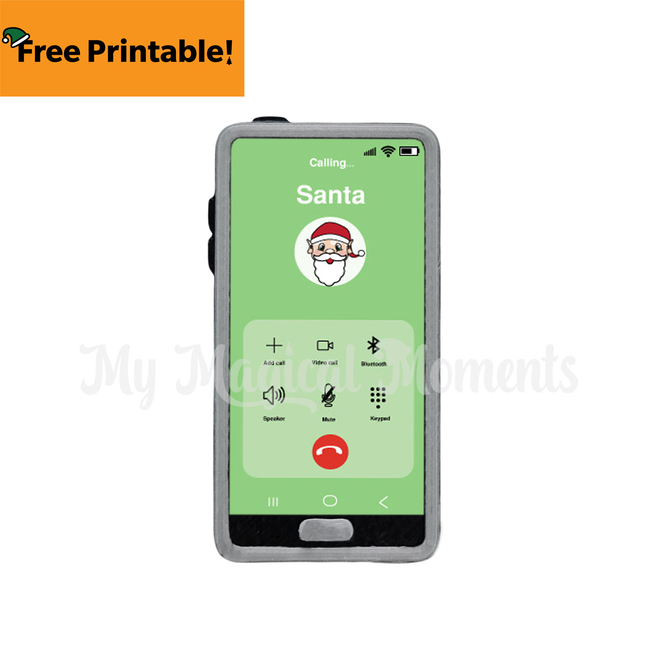 Free elf phone screen printable - calling Santa