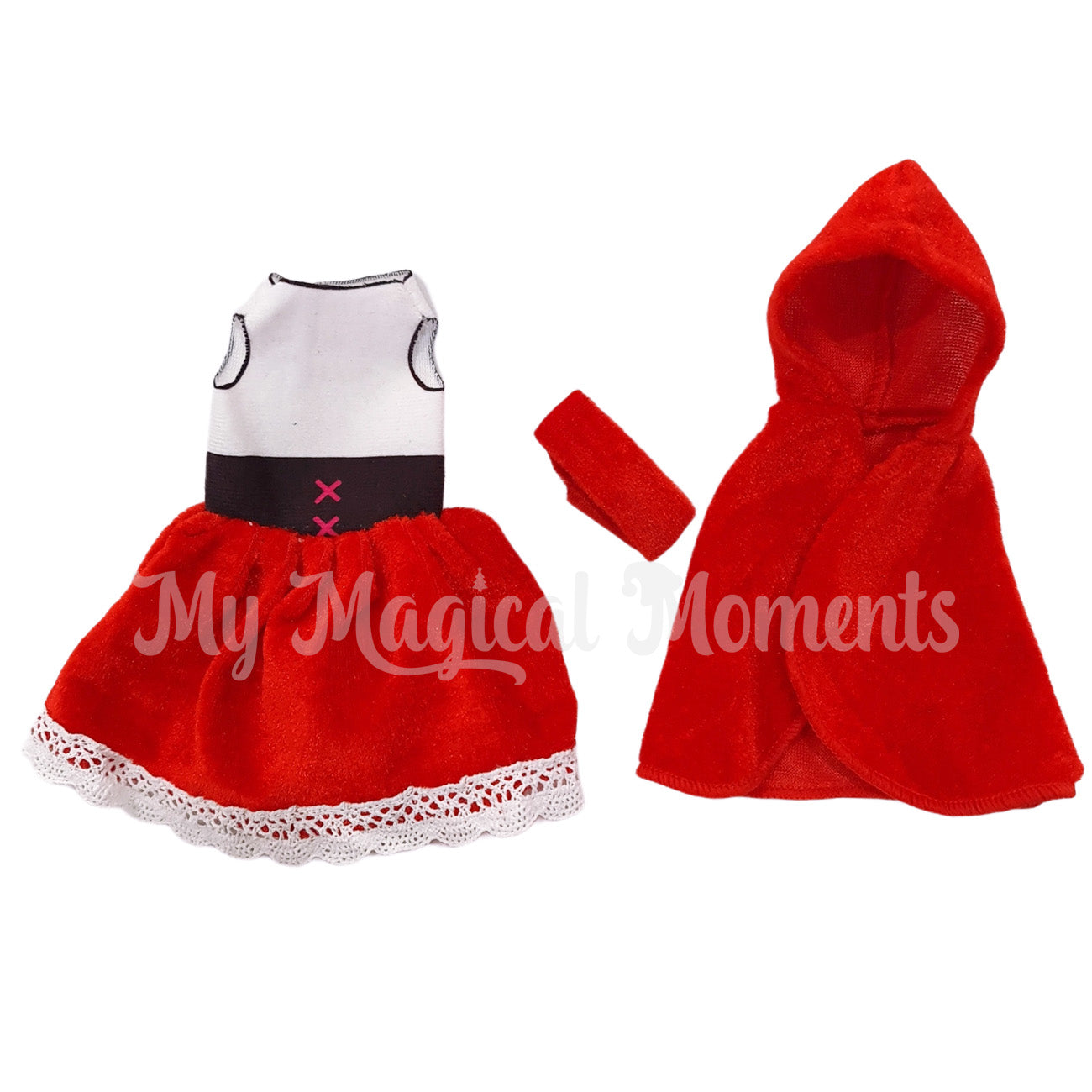 Little red riding hood elf outfit with hood and dress