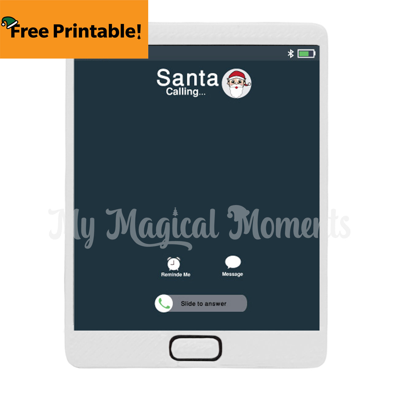 elf Calling Santa - Free tablet screen printable