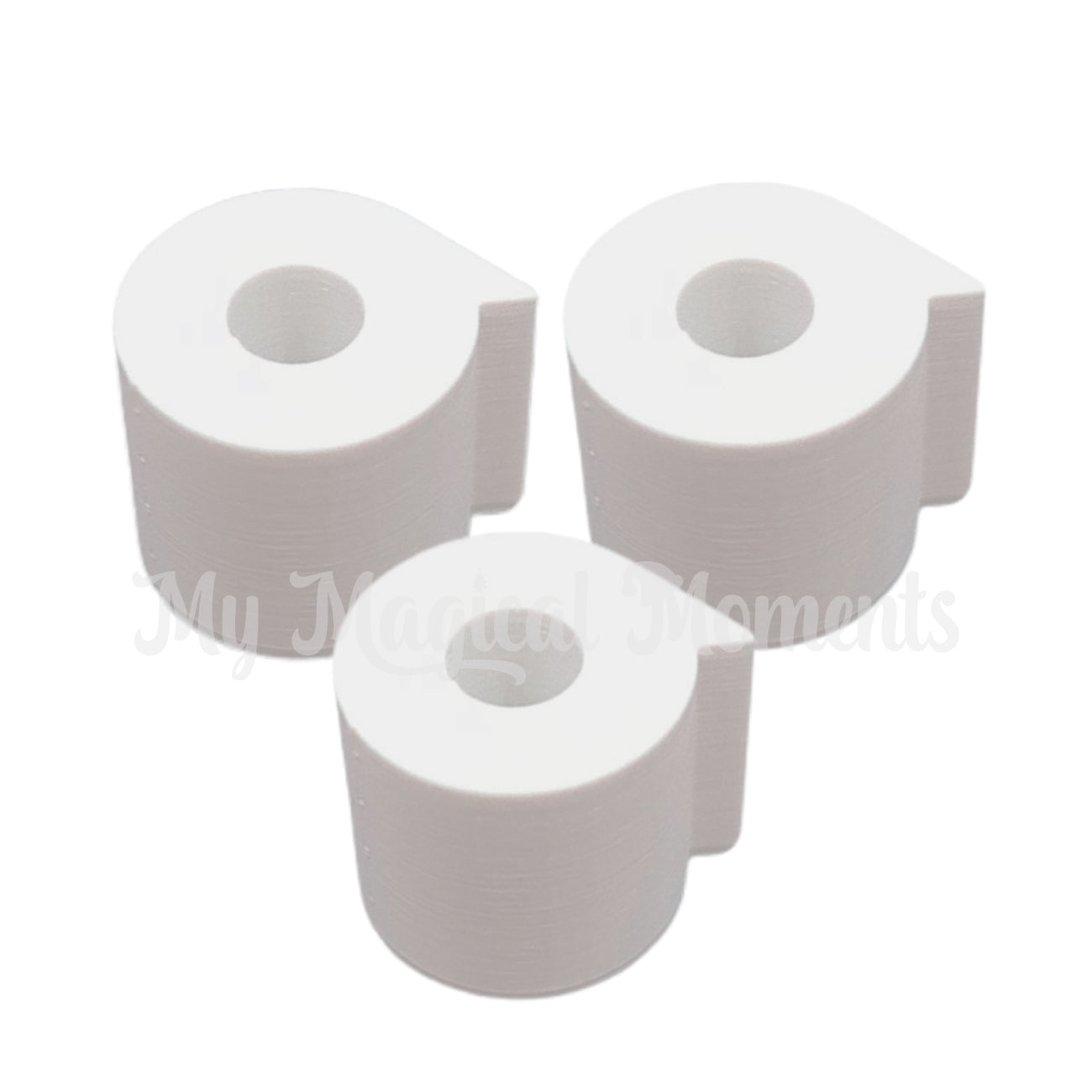 Miniature 3d printed white toilet paper for the elf