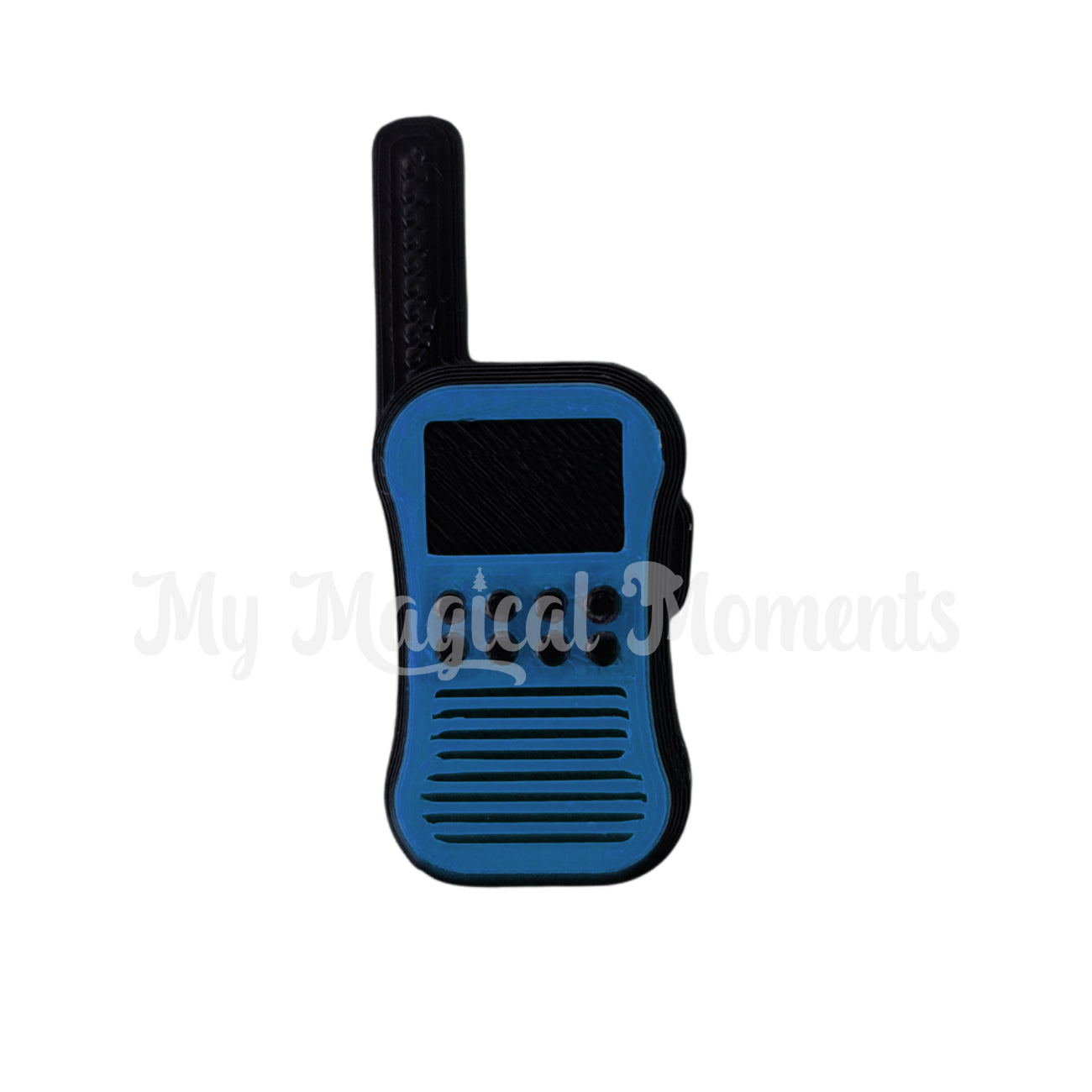 blue miniature walkie talkie