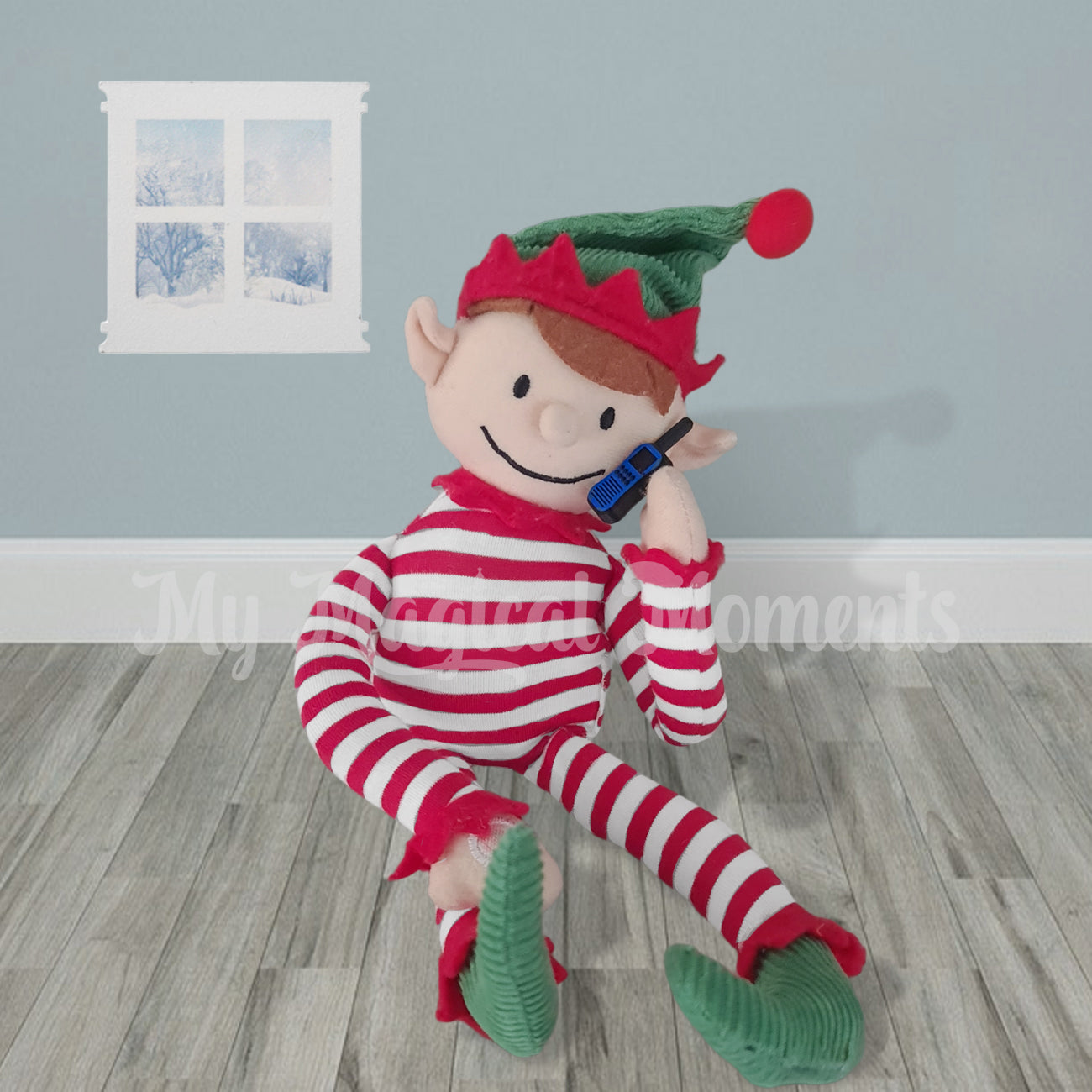 elf holding a walkie talkie