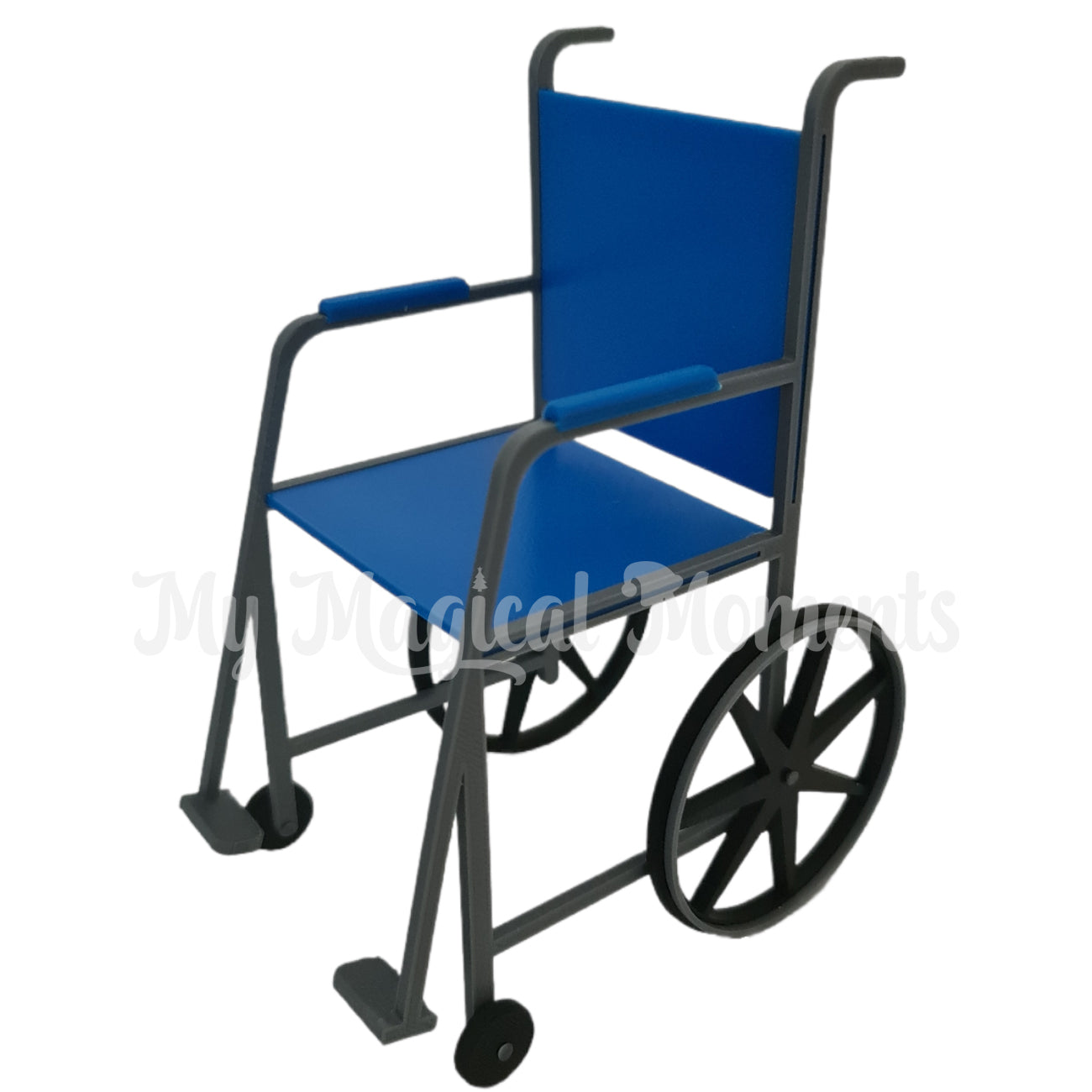 Blue 3d printed elf wheelchair