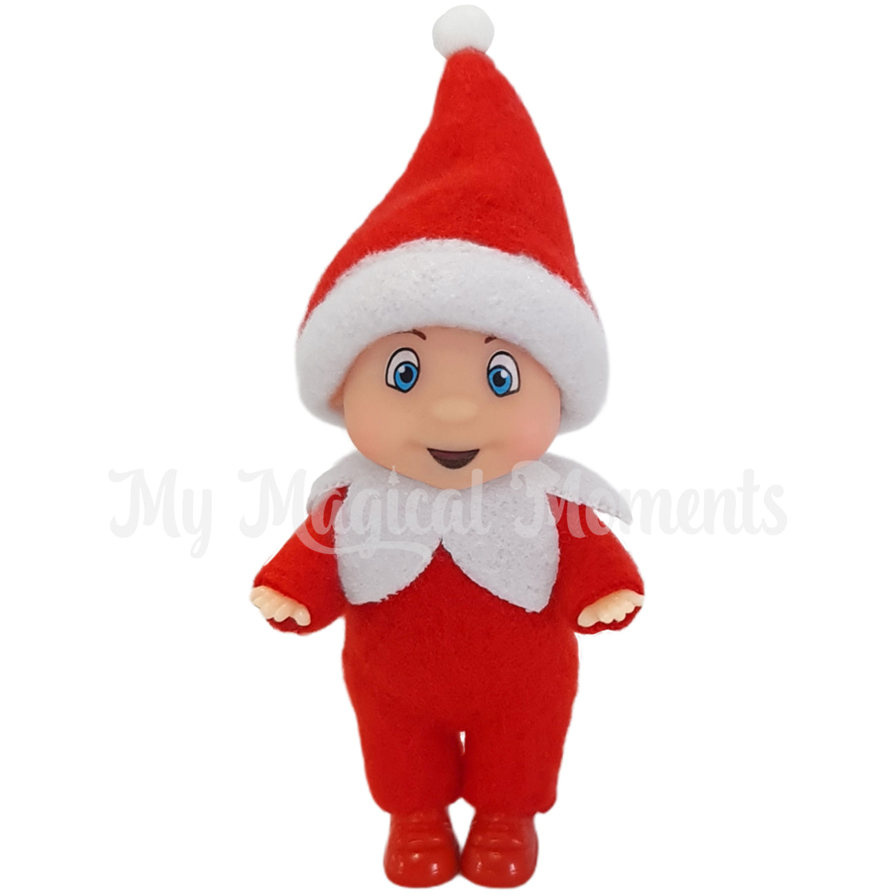 elf baby wearing a red hat