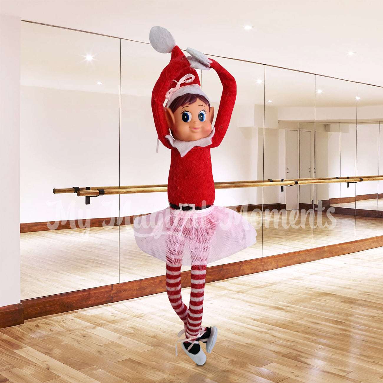 elves behavin badly wearing ballerina dress up