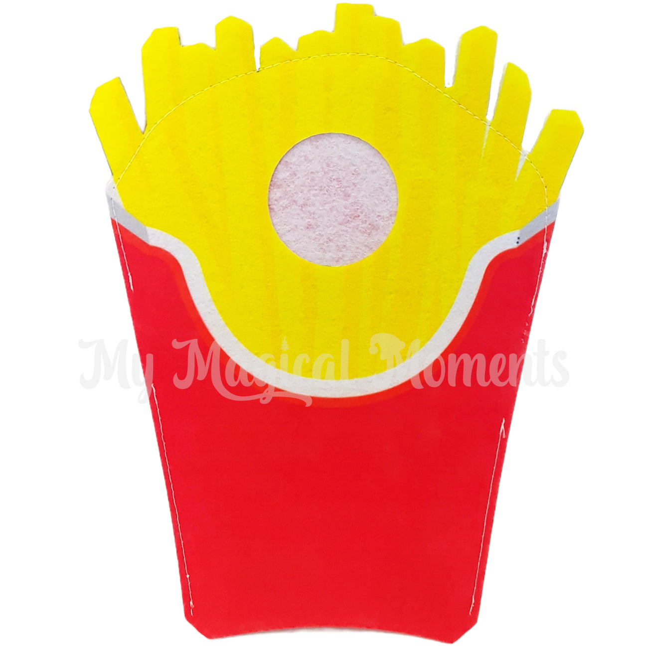 Elf french fries costume in red packet