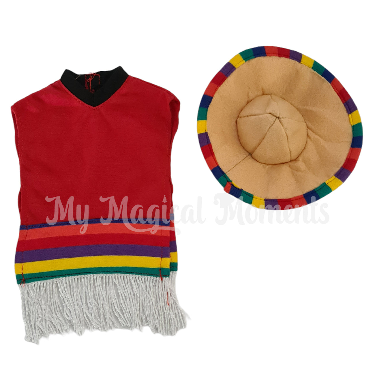 Mexican elf outfit with sombrero and poncho