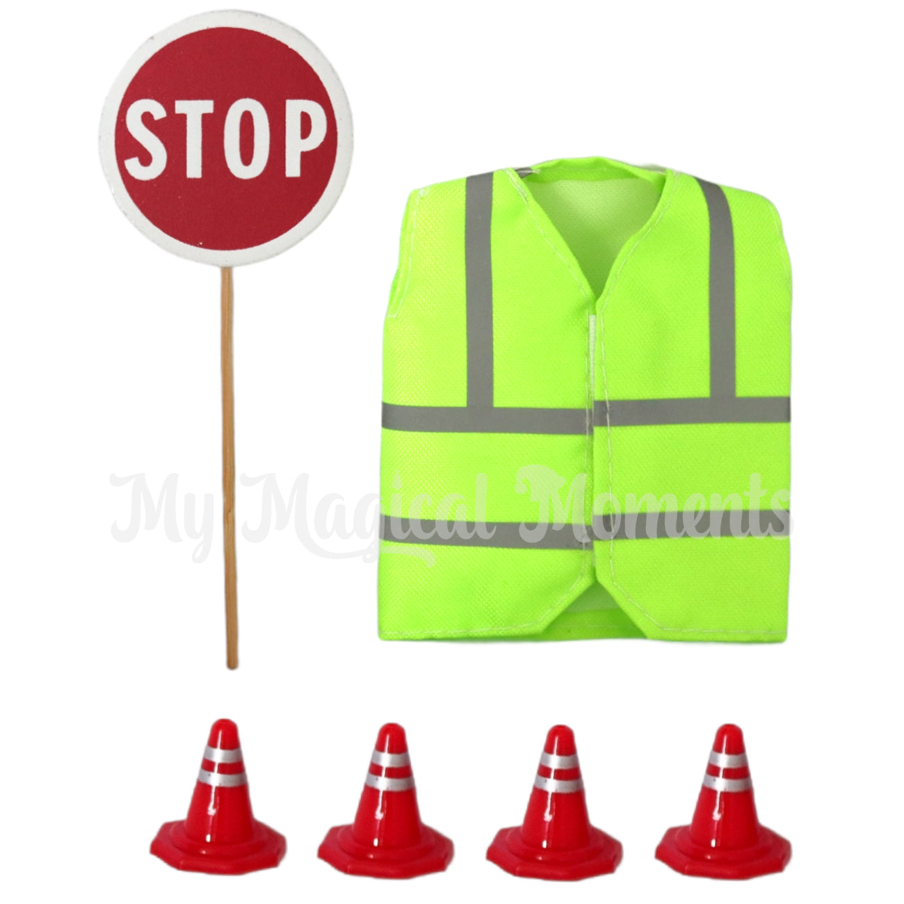 roadworker outfit with sign