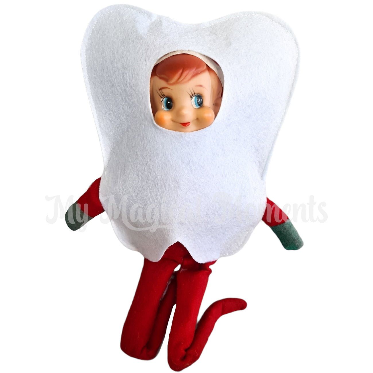 vintage elf wearing a tooth outfit